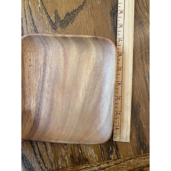 Vintage Filkcraft Monkey Pod Wooden Square Trays Philippines - Picture 9 of 11